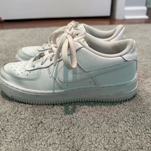 White Air Force ones, slightly worn, size 7.5-8 women’s.